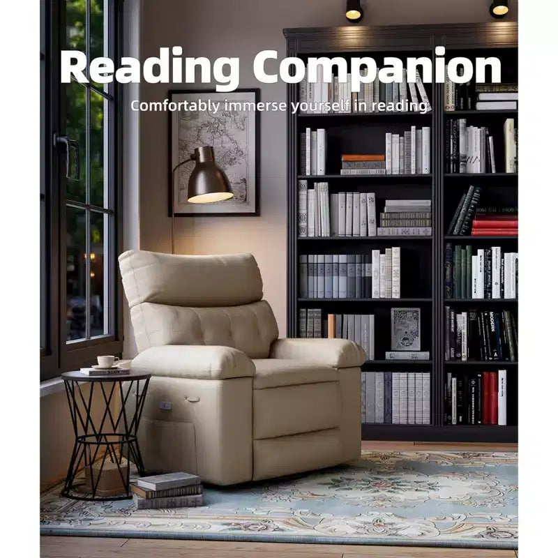 Poltrona Reclinabile Larga Oversize - Calore e Massaggio, Grande Recliner Manuale in Pelle PU per Adulti, con Imbottitura in Spugna 1.5X e Meccanismo di Reclining Facile
