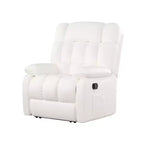 Ergonomische relaxstoel 110-160x met verstelbare kanteling, voetensteun en zijvak voor de woonkamer, beige