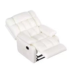 Ergonomische relaxstoel 110-160x met verstelbare kanteling, voetensteun en zijvak voor de woonkamer, beige