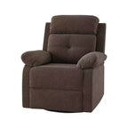 Schokoladenbrauner kleiner drehbarer Relaxsessel mit Wippfunktion, platzsparendes Design für Frauen, passend für Schlafzimmer und Wohnzimmer