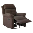 Schokoladenbrauner kleiner drehbarer Relaxsessel mit Wippfunktion, platzsparendes Design für Frauen, passend für Schlafzimmer und Wohnzimmer