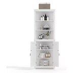 63.8 Tall Corner Storage Cabinet with Adjustable Shelves, Modern Freestanding Accent Cabinet for Bathroom, Kitchen, Living Room