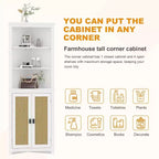 63.8 Tall Corner Storage Cabinet with Adjustable Shelves, Modern Freestanding Accent Cabinet for Bathroom, Kitchen, Living Room