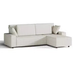 L-förmiges modernes 95-Sitzer-Ecksofa aus Cord mit breiten Streifen, seitlicher Chaiselongue und tiefer Chaiselongue für Wohnzimmer, Apartment
