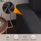 L-förmiges modernes 95-Sitzer-Ecksofa aus Cord mit breiten Streifen, seitlicher Chaiselongue und tiefer Chaiselongue für Wohnzimmer, Apartment