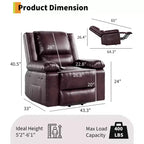 Oversized Power Lift Recliner Chair - Heat and Massage, PU Leather Electric Lift Recliner for Elderly & Mobility Impaired, Heavy Duty Lift Chair