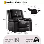 Oversized Power Lift Recliner Chair - Heat and Massage, PU Leather Electric Lift Recliner for Elderly & Mobility Impaired, Heavy Duty Lift Chair