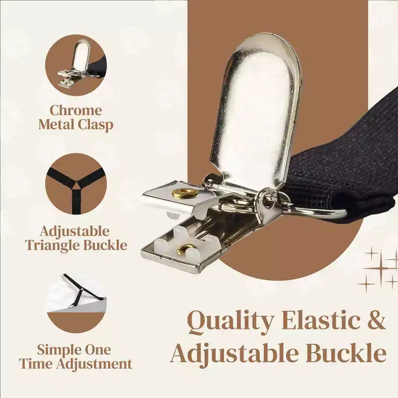 FeelAtHome Cinghie Tendilenzuolo Incrociate Bretelle per Mantenere Fisse Lenzuola con Angoli o Piane per Materassi Singoli, Matrimoniali e King Size