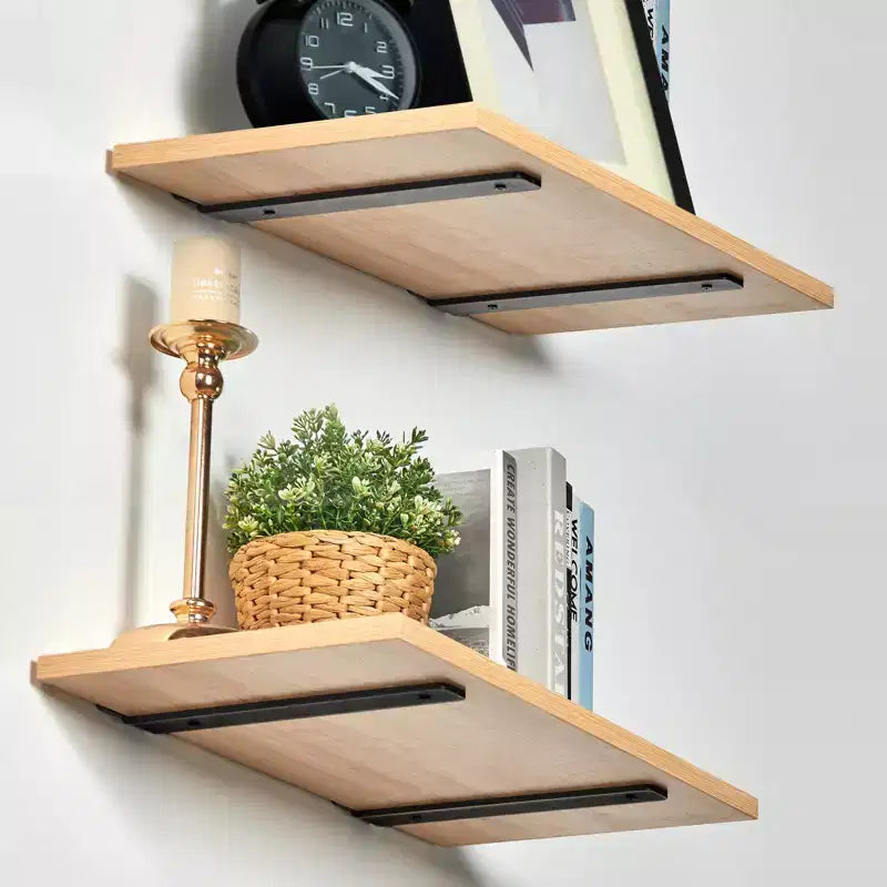 VEVOR Staffa per Ripiani,20x10x4 cm 6 Pezzi,Staffe Resistenti per Mensole Fluttuanti,Staffe a L per Ripiani Spessore 5mm Nero Opaco,Nero