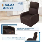 Fauteuil inclinable pour adulte, canapé individuel réglable avec poche latérale, dossier haut, accoudoirs larges et assise rembourrée, siège pour le salon
