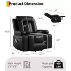 Relaxsessel, Heimkino-Sitzmöbel mit Lendenstütze, Relaxsofa aus Kunst-PU-Leder, Relaxsessel für Senioren im Wohnzimmer, Bordeauxrot