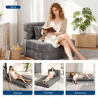 72 x 28 x 6 Inches faltbarer Schlafsessel, umwandelbares Futonsofa mit Kissen, faltbare Matratze in Einzelgröße für Wohnzimmer, Wohnheim und Apartment
