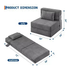 72 x 28 x 6 Inches faltbarer Schlafsessel, umwandelbares Futonsofa mit Kissen, faltbare Matratze in Einzelgröße für Wohnzimmer, Wohnheim und Apartment