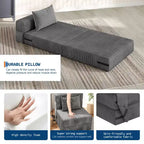 72 x 28 x 6 Inches faltbarer Schlafsessel, umwandelbares Futonsofa mit Kissen, faltbare Matratze in Einzelgröße für Wohnzimmer, Wohnheim und Apartment