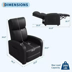 PU-Leder-Relaxsessel, bequemer Einsitzer mit Seitentasche, hoher Rückenlehne und breiten gepolsterten Armlehnen, Heimkinositz für Wohnzimmer und Schlafzimmer