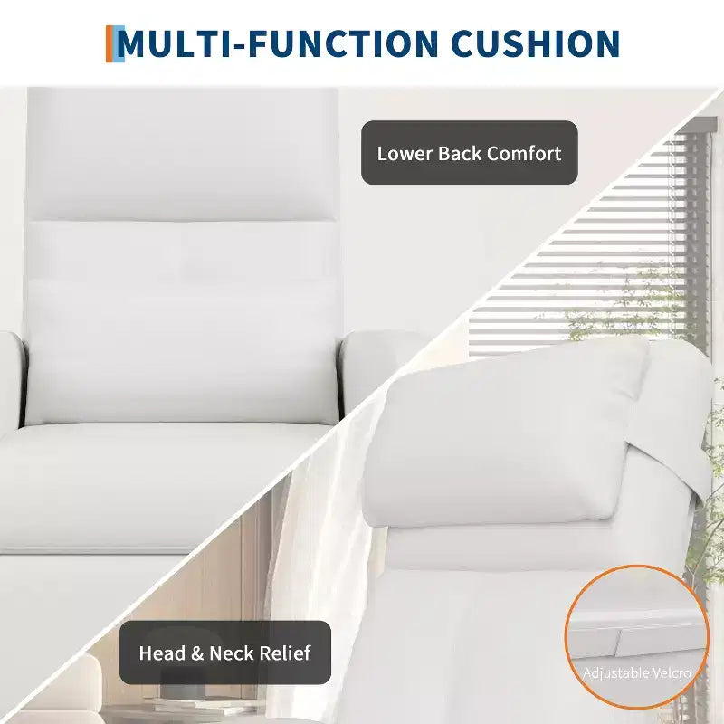 Poltrona reclinabile elettrica con funzione calore e massaggio, in pelle PU regolabile, schienale alto, seduta imbottita, divano Home Theater per soggiorno