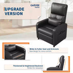 Power Recliner Chair with Heat & Massage, Adjustable Electric PU Leather Recliner, Tall Back, Padded Seat, Home Theater Sofa for Living Room