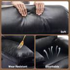 Extra brede relaxfauteuil van PU-leer voor volwassenen met massage en warmte, bekerhouder, zijvakken en zacht comfort voor woonkamer en slaapkamer