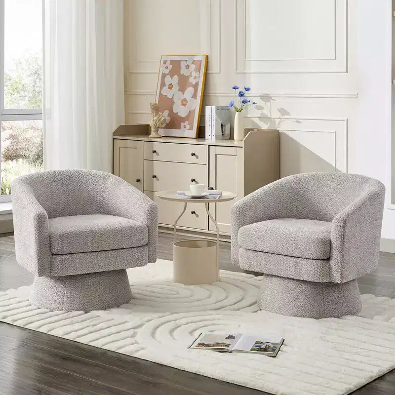 Poltrona girevole accent Velvet da 28" con pouf, rotazione a 360°, supporto ergonomico, poltrona moderna rotonda per soggiorno, camera da letto