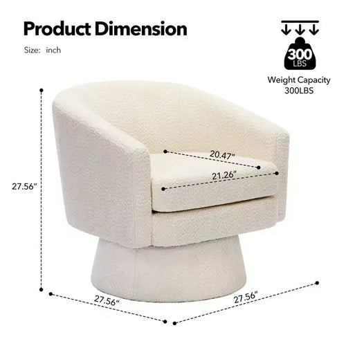Poltrona girevole accent Velvet da 28" con pouf, rotazione a 360°, supporto ergonomico, poltrona moderna rotonda per soggiorno, camera da letto