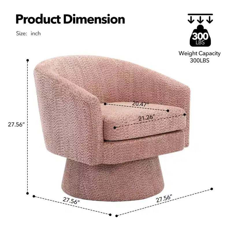 Poltrona girevole accent Velvet da 28" con pouf, rotazione a 360°, supporto ergonomico, poltrona moderna rotonda per soggiorno, camera da letto