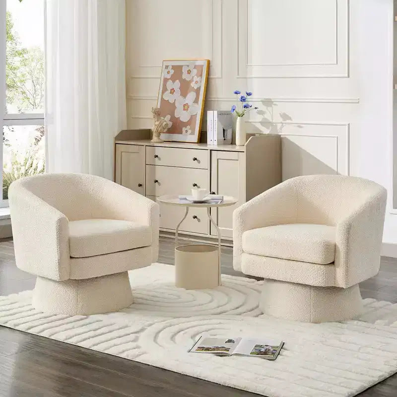 Poltrona girevole accent Velvet da 28" con pouf, rotazione a 360°, supporto ergonomico, poltrona moderna rotonda per soggiorno, camera da letto