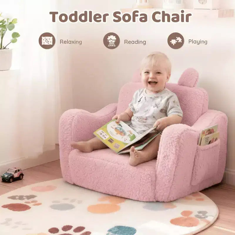 Poltroncina per bambini Kinder King, divano letto apribile 2 in 1 per sala giochi