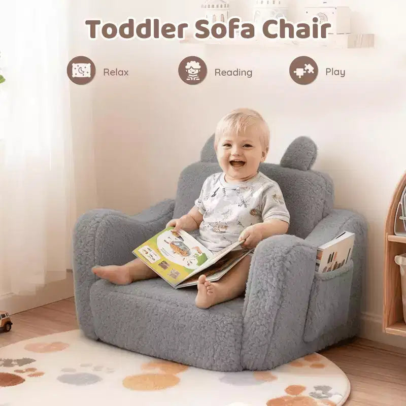 Poltroncina per bambini Kinder King, divano letto apribile 2 in 1 per sala giochi