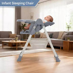 Chaise haute pliable pour bébés et tout-petits, en cuir PU, avec dossier et hauteur d’assise réglables, plateau amovible, harnais de sécurité à 5 points et roulettes verrouillables