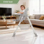 Chaise haute pliable pour bébés et tout-petits, en cuir PU, avec dossier et hauteur d’assise réglables, plateau amovible, harnais de sécurité à 5 points et roulettes verrouillables