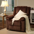 Cord-Relaxsessel, manuell verstellbares Sofa mit Griff, gepolsterten Armlehnen, dicker Polsterung und Seitentasche, Wohnzimmer, Schlafzimmer, Heimkino, Dunkelgrau