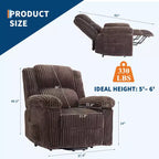 Cord-Relaxsessel, manuell verstellbares Sofa mit Griff, gepolsterten Armlehnen, dicker Polsterung und Seitentasche, Wohnzimmer, Schlafzimmer, Heimkino, Dunkelgrau