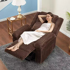 Cord-Relaxsessel, manuell verstellbares Sofa mit Griff, gepolsterten Armlehnen, dicker Polsterung und Seitentasche, Wohnzimmer, Schlafzimmer, Heimkino, Dunkelgrau