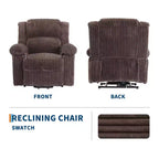 Cord-Relaxsessel, manuell verstellbares Sofa mit Griff, gepolsterten Armlehnen, dicker Polsterung und Seitentasche, Wohnzimmer, Schlafzimmer, Heimkino, Dunkelgrau