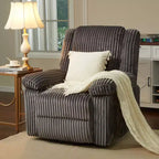 Cord-Relaxsessel, manuell verstellbares Sofa mit Griff, gepolsterten Armlehnen, dicker Polsterung und Seitentasche, Wohnzimmer, Schlafzimmer, Heimkino, Dunkelgrau