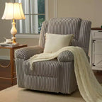 Cord-Relaxsessel, manuell verstellbares Sofa mit Griff, gepolsterten Armlehnen, dicker Polsterung und Seitentasche, Wohnzimmer, Schlafzimmer, Heimkino, Dunkelgrau