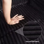 Cord-Relaxsessel, manuell verstellbares Sofa mit Griff, gepolsterten Armlehnen, dicker Polsterung und Seitentasche, Wohnzimmer, Schlafzimmer, Heimkino, Dunkelgrau