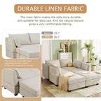 Hoekbank, U-vormige hoekbank met omkeerbare chaise longue, converteerbare slaapbank met extra opbergruimte voor woonkamer, kantoor en slaapkamer, beige