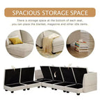 Hoekbank, U-vormige hoekbank met omkeerbare chaise longue, converteerbare slaapbank met extra opbergruimte voor woonkamer, kantoor en slaapkamer, beige