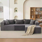 108-Inch Cloud Modular Sectional Sofa with Chaise, Plush Boneless L-Shape Couch for Living Room