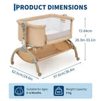Cuna moisés para bebé, cama colecho ajustable 3 en 1 con ruedas y mosquitero, moisés portátil para recién nacidos hasta niños pequeños, para uso doméstico