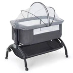 Cuna moisés para bebé, cama colecho ajustable 3 en 1 con ruedas y mosquitero, moisés portátil para recién nacidos hasta niños pequeños, para uso doméstico