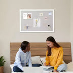 Prikbord van linnen en kurk van 30 x 20 inch met wit MDF-frame voor thuiskantoor en school