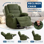 Fauteuil inclinable pivotant et à bascule à 360° pour adultes, canapé berçant manuel avec 3 positions, 2 porte-gobelets et 4 poches, pour chambre de bébé, salon et chambre