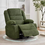 Fauteuil inclinable pivotant et à bascule à 360° pour adultes, canapé berçant manuel avec 3 positions, 2 porte-gobelets et 4 poches, pour chambre de bébé, salon et chambre