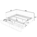 Full Size Storage Upholstered Tufted Bed Frame with Backrest and Armrests for Bedroom Living Room Dark Beige