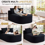 Chaise longue in velluto a coste da 67.5, seduta ampia, poltrona king con seduta profonda e 2 cuscini, divano letto convertibile senza struttura per il soggiorno