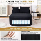 Chaise longue in velluto a coste da 67.5, seduta ampia, poltrona king con seduta profonda e 2 cuscini, divano letto convertibile senza struttura per il soggiorno