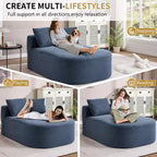 Chaise longue in velluto a coste da 67.5, seduta ampia, poltrona king con seduta profonda e 2 cuscini, divano letto convertibile senza struttura per il soggiorno