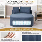 Chaise longue in velluto a coste da 67.5, seduta ampia, poltrona king con seduta profonda e 2 cuscini, divano letto convertibile senza struttura per il soggiorno